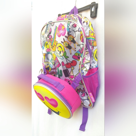 Emojination Backpack and Lunchbox Set Sequin Emojis - Picture 3 of 4